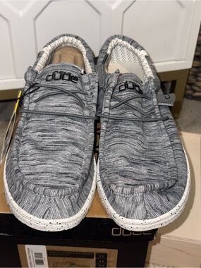 Hey Dude Wally Gray Knit Slip-On Loafers